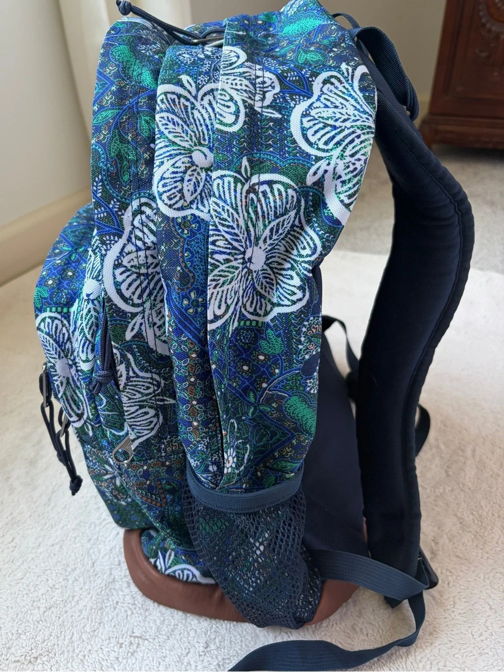 Trans by Jansport Blue & Green Floral Backpack